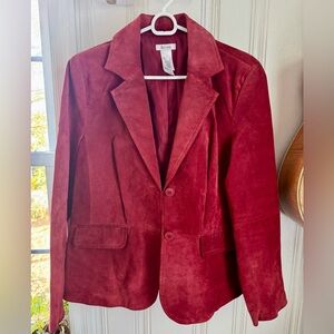 Liz Claiborne Burgundy Suede Blazer